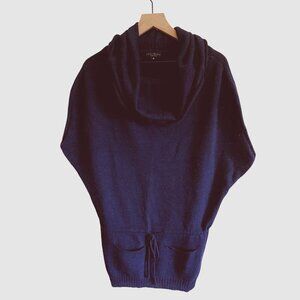 ChairaMente Italy Alpaca Mohair Wool Blend Navy Blue Cowl Sleeveless Sweater M